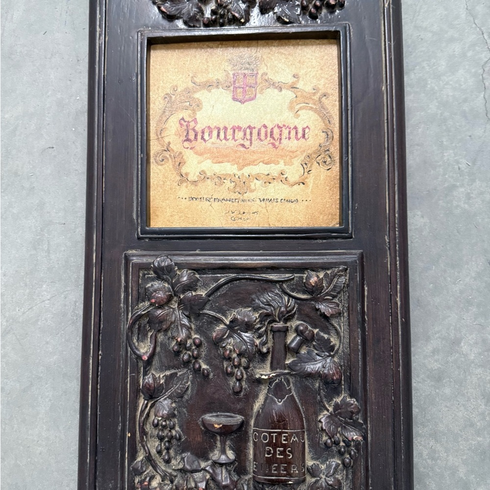 “Borgogne” Resin Wall Art  13” X 22-1/2” X 1”